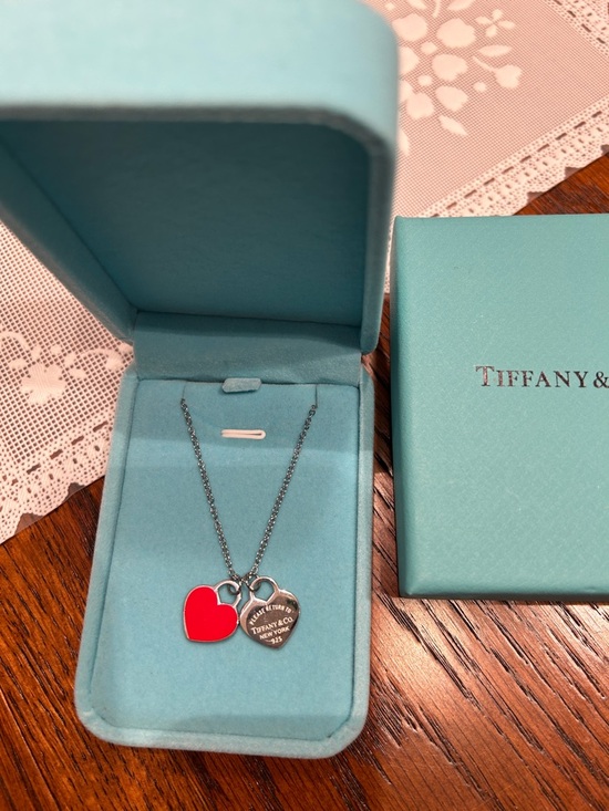 Tiffany & Co. Jewelry - NWOT 925 Tiffany & Co. Heart Tag Necklace - Red and Silver